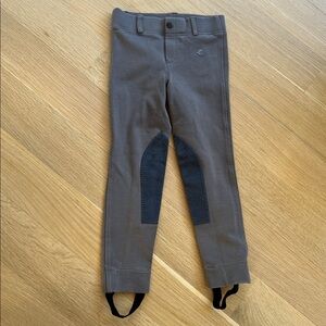 Horze Girl’s Gray Jodhpur Breeches Equestrian Horseback Stirrup Pants XS